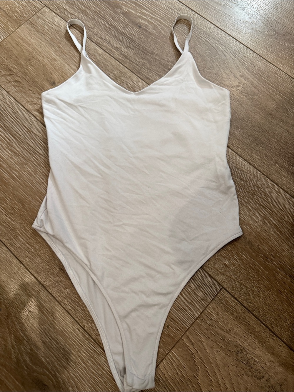 Zara White Spaghetti-Strap Bodysuit